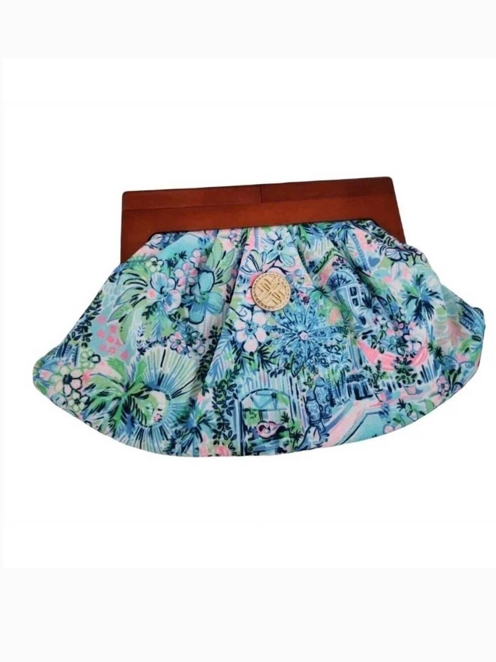 Lilly Pulitzer Floral Clutch-Style Skirt in Blue Green Pink